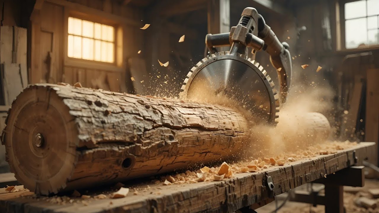 Powerful Log Cutting with Industrial Saw Machine | Satisfying Wood Cutting & Sawmill Process