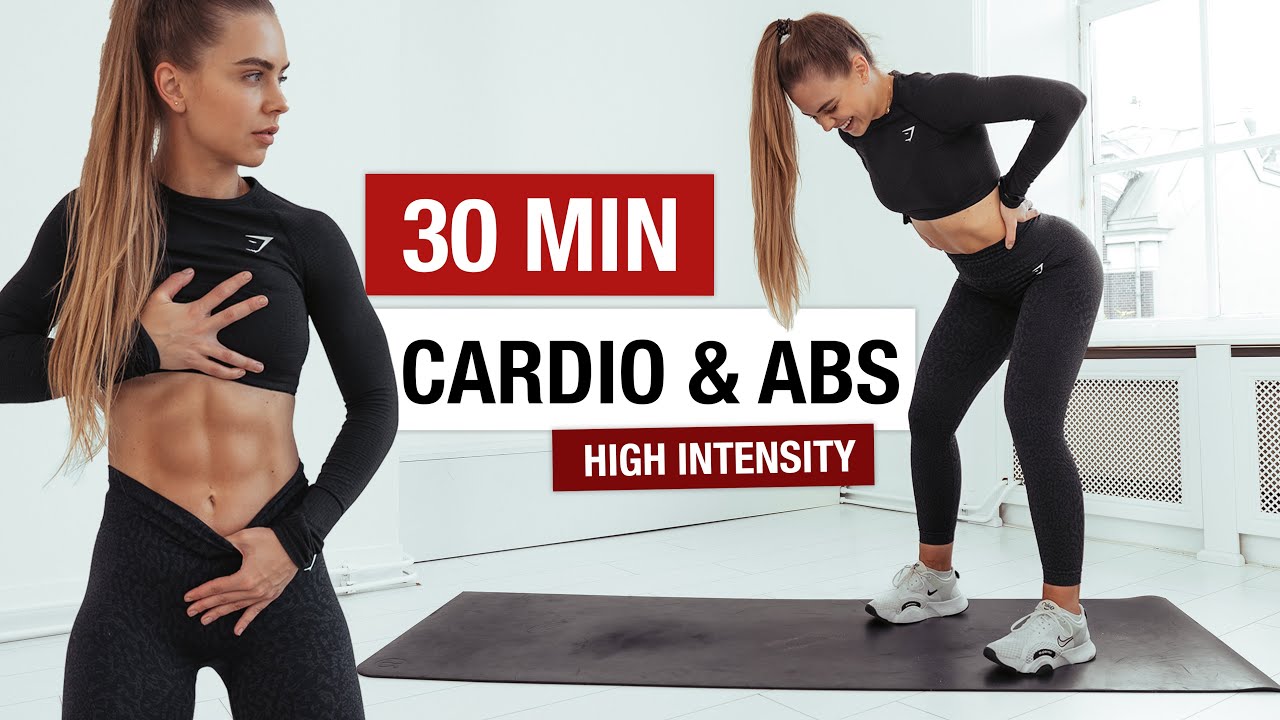 30 MIN CARDIO HIIT & INTENSE ABS - No Equipment, Home Workout - YouTube