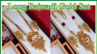 Antique Long Rajwadi Gold Set Designs 