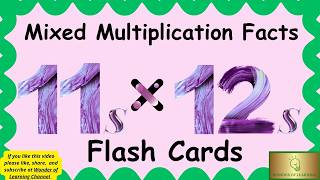 11s and 12s Mixed Multiplication Facts Flash Cards for Kids, 2nd and 3rd Grades, Math.