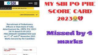 MY SBI PO PRE SCORE CARD 2023??? || IBPS BANK EXAM|| SBI PO EXAM || CUT OFF