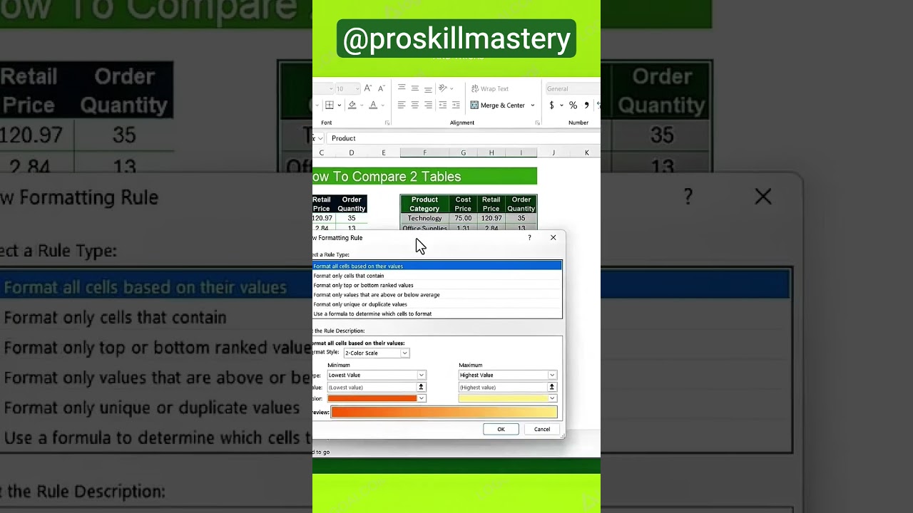 😎How to compare 2 Tables in Excel Like this 💯 