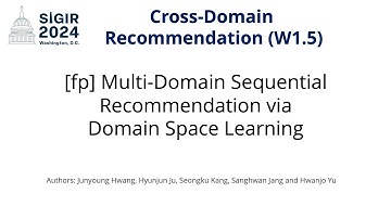 SIGIR 2024 W1.5 [fp] Multi-Domain Sequential Recommendation via Domain Space Learning