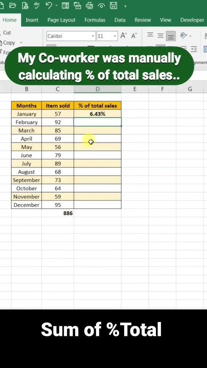 How to Calculate Sum of % Total in Excel with Shortcut - YouTube