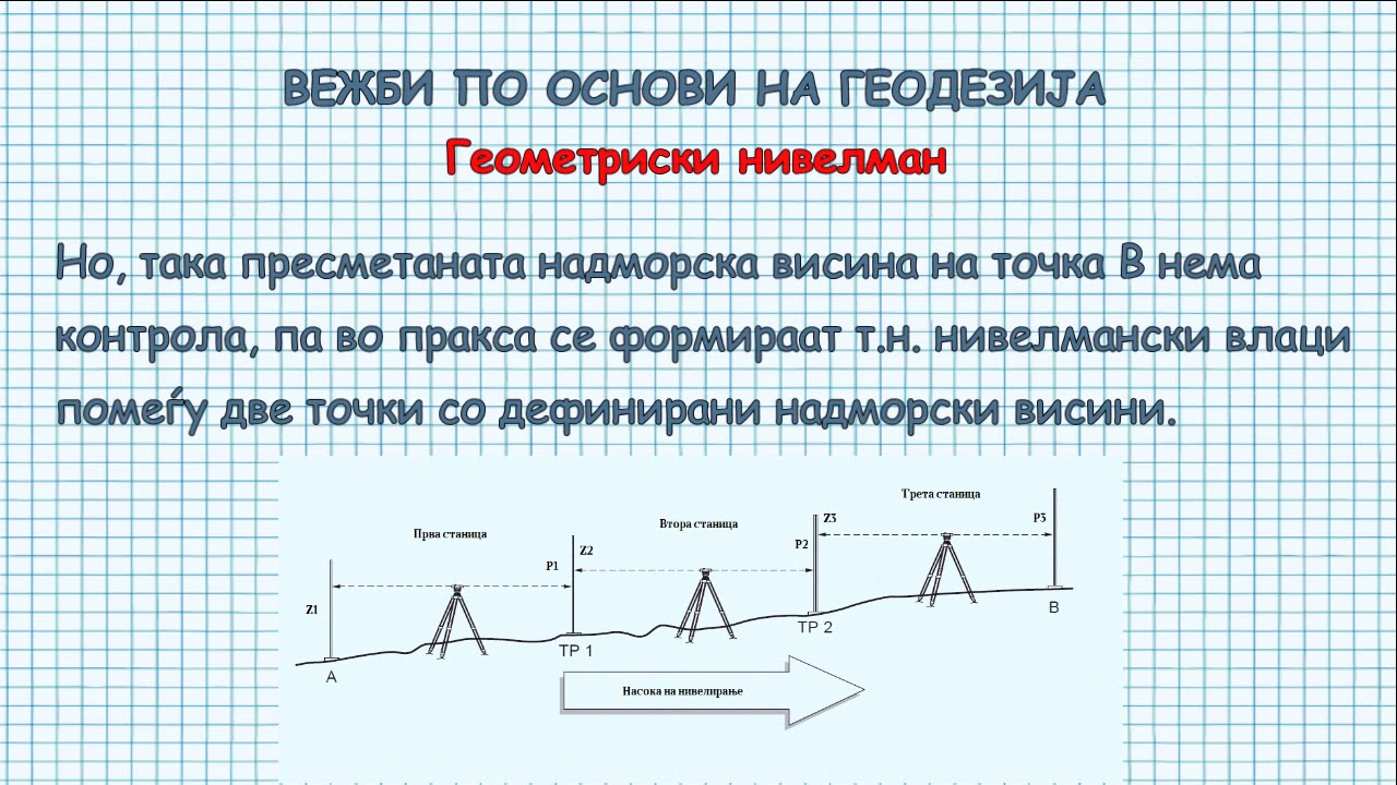 Redukcija na kosomereni dolzini, geometriski nivelman i trigonometriski nivelman
