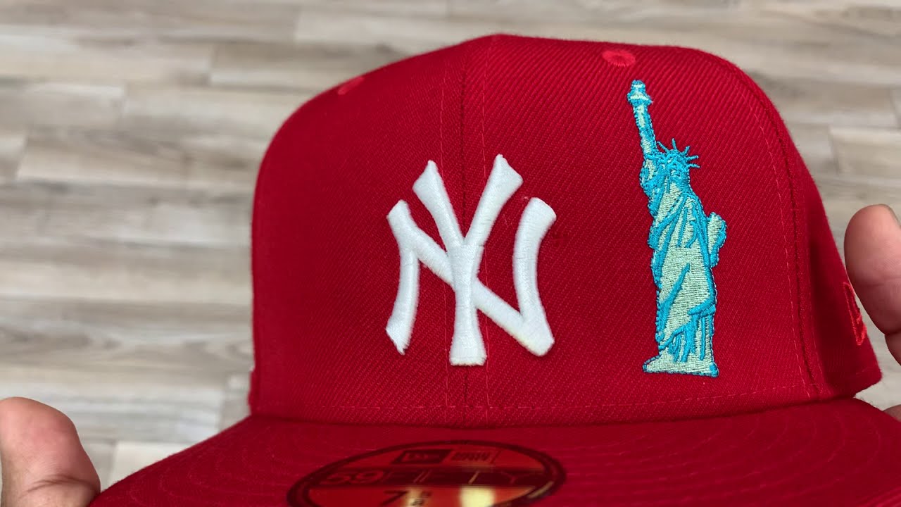 Statue Of Liberty New York Yankees 09 Inaugural Season New Era 59fifty Fitted Hat Red Sky Blue Und Youtube