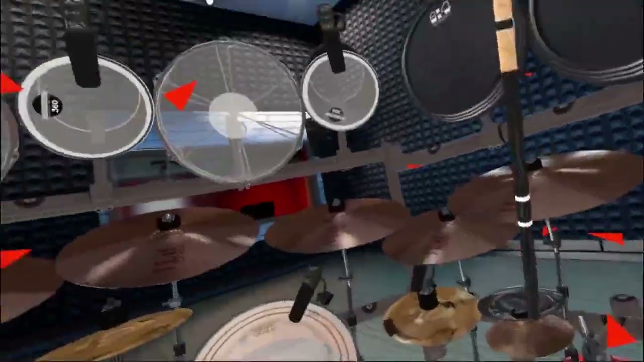 Checking out Lano's custom Vinyl Double Helix drum kit save file VR Drums Ult. Meta Quest.