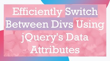 Efficiently Switch Between Divs Using jQuery