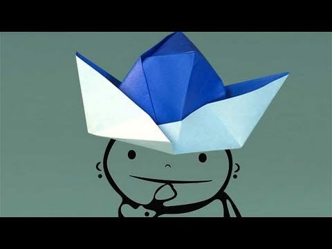 Chapéu de papel. Como fazer origami. - YouTube