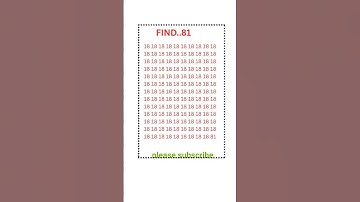 FIND OUT👁️81👁️#IQtest#Eyetest#Math#Gk #BrainExercise#Puzzle#yt #Quiz#Learn#Reels#Views #Viral#Shorts