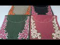 Hand Embroidery Kurtis: Latest Hand Embroidery Kurtis having Neckline Design:Both Side Floral Design