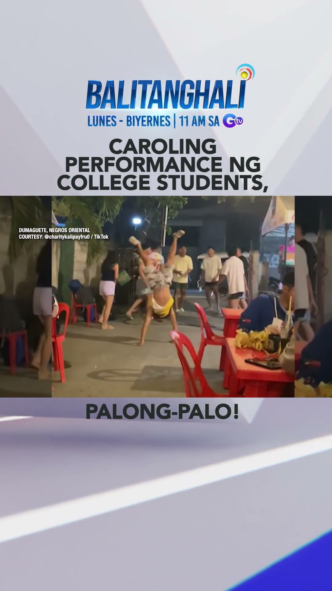 Caroling performance ng college students, hinaluan ng stunts at paandar al... #shorts | Balitanghali