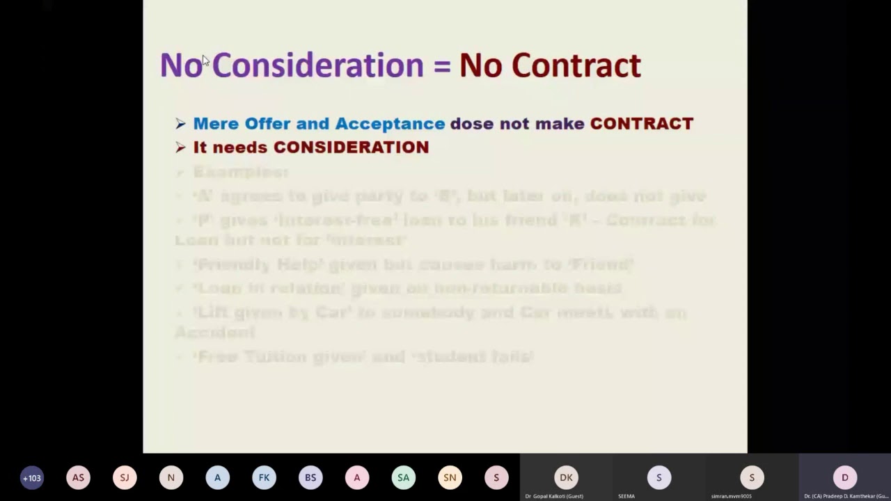 Examples of 'No Consideration - No Contract'