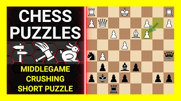 Chess Puzzles to Practice. Themes: Middlegame, Crushing, Short puzzle. Learn Chess