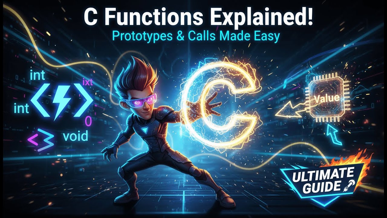 Function Prototypes & Function Calls in C | Call by Value vs Call by ...