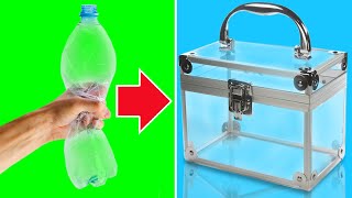 PLASTIC BOTTLES INTO HANDY STUFF || REUSE AND RECYCLE PLASTIC HACKS