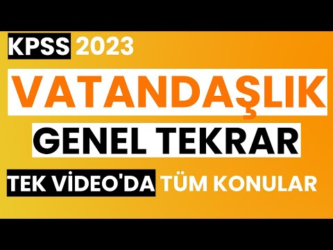 Tek Videoda KPSS VATANDAŞLIK FULL TEKRAR / KPSS 2023