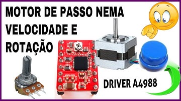 COMO CONTROLAR MOTOR DE PASSO NEMA COM DRIVER A4988 - BOTÃO DE DIREÇÃO E POTENCIOMETRO P/ VELOCIDADE