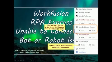 Lesson 8: WorkFusion RPA Express Tutorial Unable To Connect RPA Bot Issues / Error Handling.