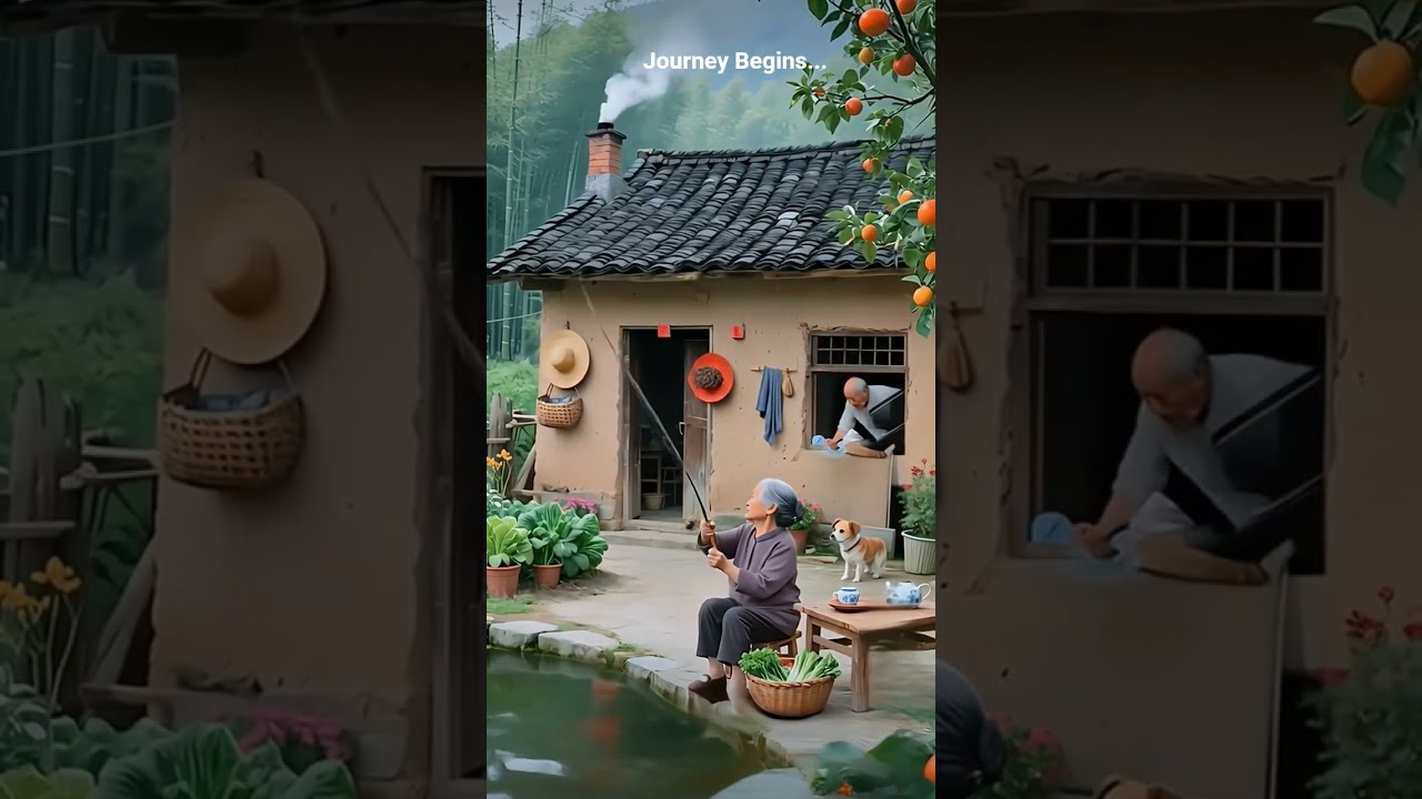 Peaceful Village Life Grandma Fishing Fresh Veggies Nature Bliss VillageLife NatureVibes