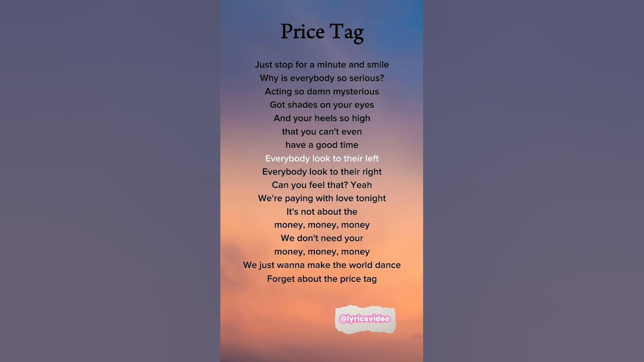 Jessie J (ft. B.O.B) - Price Tag (Lyrics) #lyrics #shortlyric #song #pricetag #jessiej #b.o.bPrice