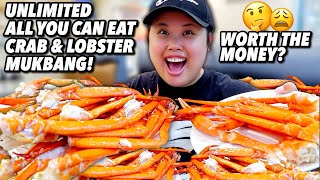 UNLIMITED GIANT CRAB LEGS SEAFOOD BOIL MUKBANG 먹방 EATING SHOW! (ALL YOU CAN EAT)