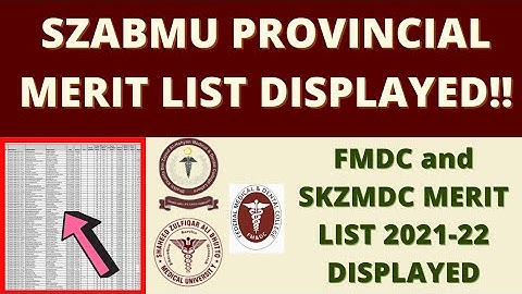 SZABMU Merit List 2021 Displayed! Check Your Rank Now! FMDC Merit List 2021 | Skzmdc Merit List 2021