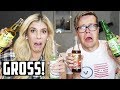 TRYING AND COMBINING THE MOST GROSS AND DISGUSTING SODAS IN THE WORLD CHALLENGE!