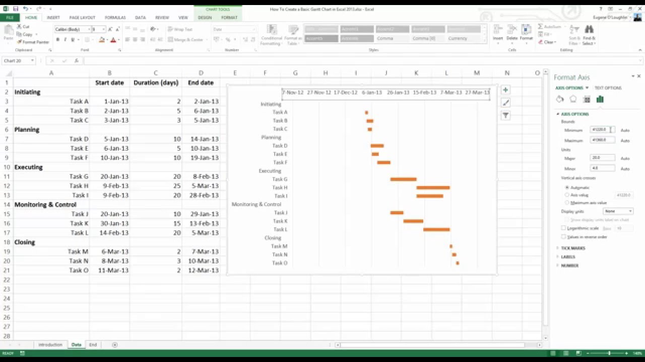 Excel Create Gantt Chart From Table