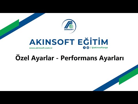 AKINSOFT Wolvox Erp - Özel Ayarlar - Performans Ayarları