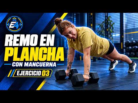 Ejercicio 03 | Remo con mancuerna en plancha alta