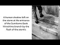 Why did the atomic bomb dropped on Hiroshima leave shadows of people etched on sidewalks?