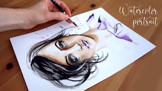 Watercolor fashion portrait - quick sketch