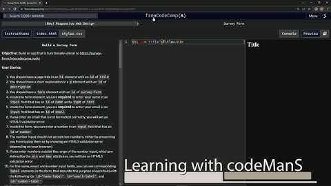 (Scrapped) | freeCodeCamp (New) Responsive Web Design - Certification Project - Survey Form: Step 2