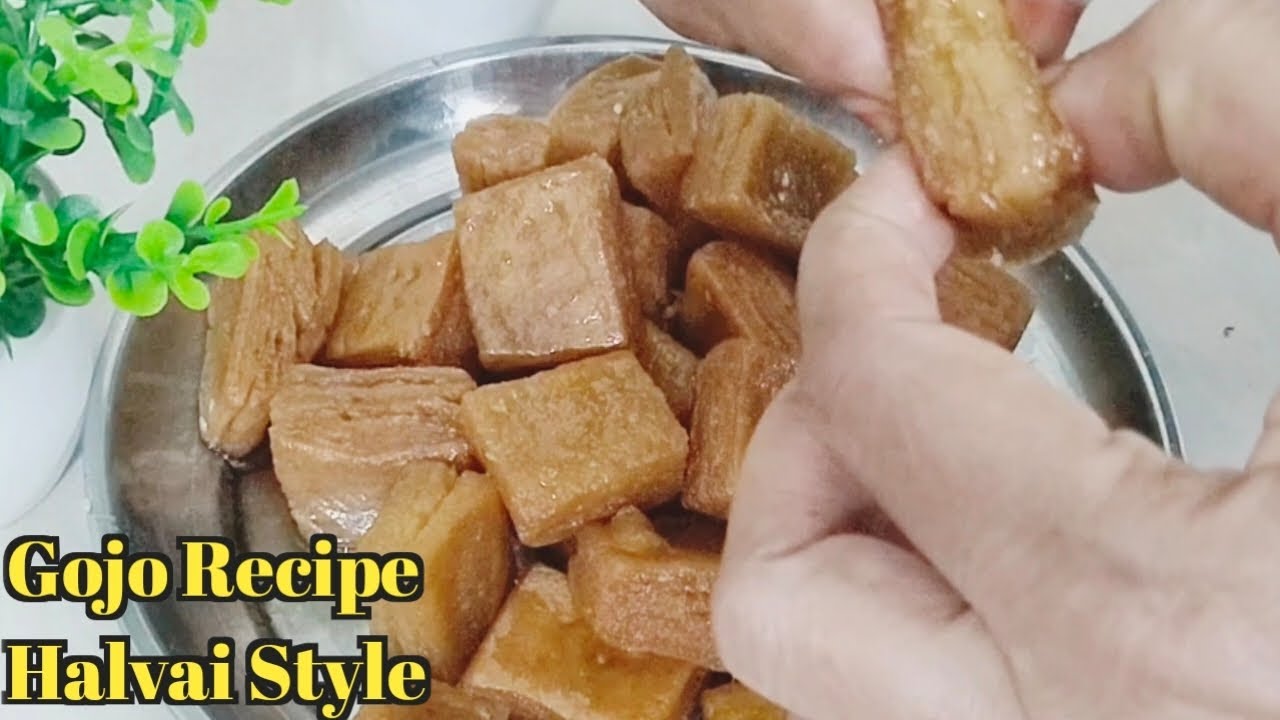Halvai ke Jaise Ghar Par Banae Khasta Gojo Mithai | Gojo Recipe Halvai ...