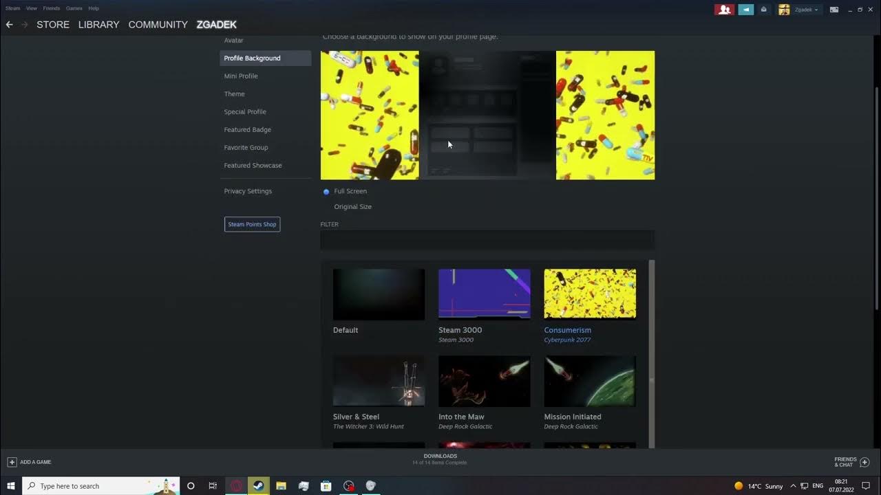 See full profile background by a single click, trick (chrome) : r/Steam