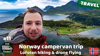 Lofoten islands hiking and drone flying. Norway trip in self made campervan #11