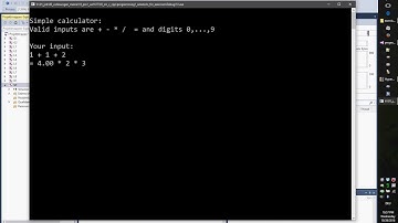 Lecture Programming1, Exercise S1, A simple calculator in C