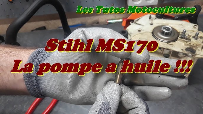 Tronçonneuse thermique MS 170 STIHL - Monter le dispositif de coupe &  Régler la tension de la chaîne 