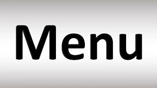 How to Pronounce Menu? (CORRECTLY)