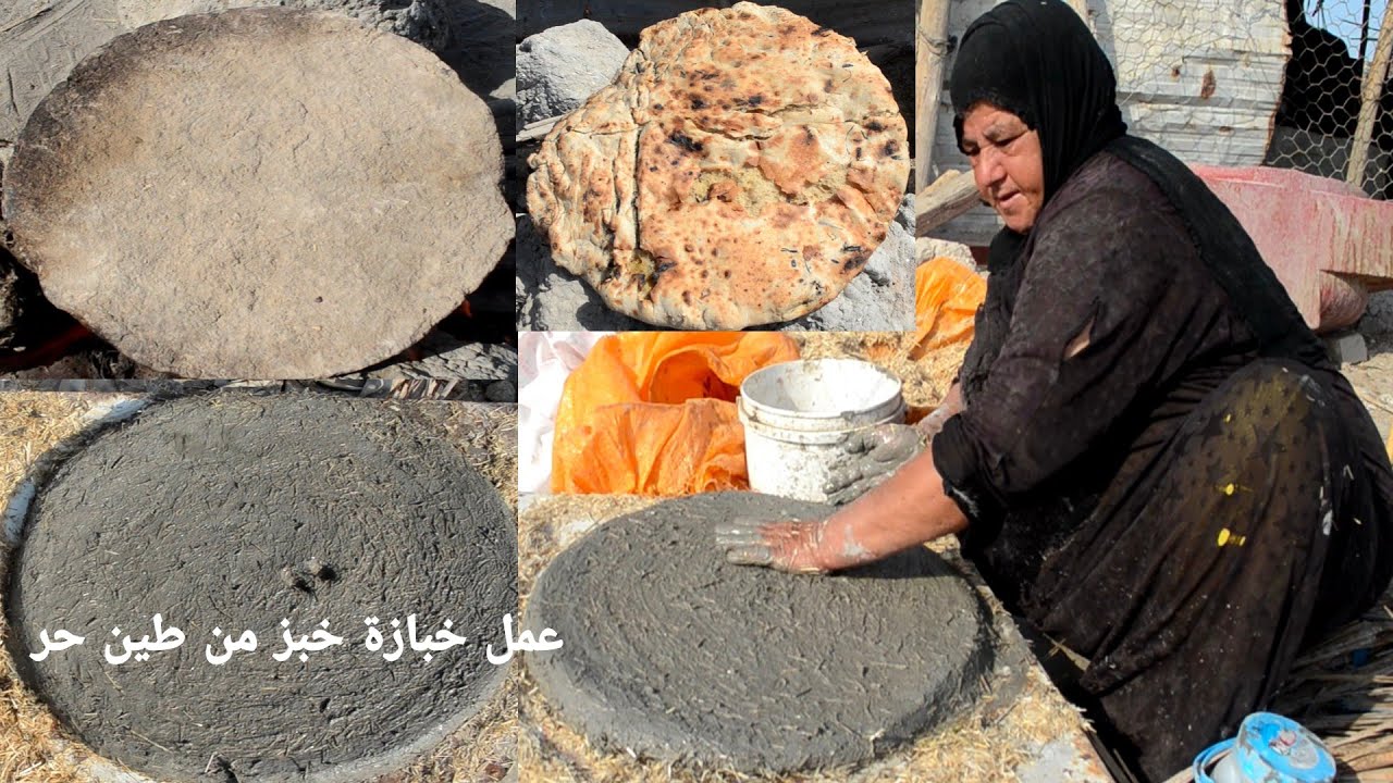 المرأة الريفيه فاطمه تسوي خبازة خبز من طين بدل التنور الغازي شوفوا الطريقة خطوه بخطوه و أعطونا رايكم