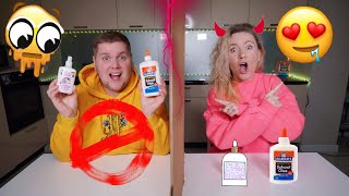 ТЕЛЕПАТИЯ НАОБОРОТ СЛАЙМ ЧЕЛЛЕНДЖ 😱 ЛизуН из СлуЧайныХ ингредиентов TWIN TELEPATHY SLIME CHALLENGE