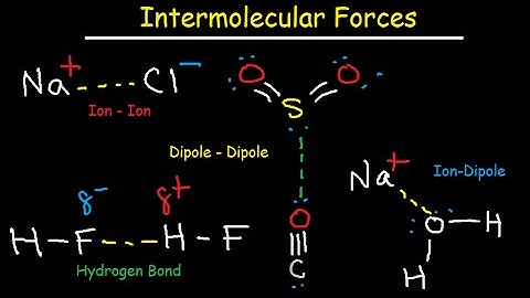 Intermolecular Forces - Hydrogen Bonding, Dipole-Dipole, Ion-Dipole, London Dispersion Interactions