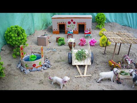 DIY Traditional Village House Model with Vintage Style Miniature Well | Creative Villagers