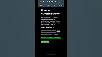 Number Guessing Game Using HTML || CSS & JS #project #coding #js #programming #viralvideo