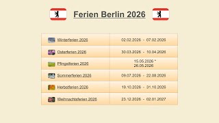 Ferien Berlin 2026