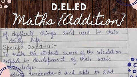 Maths lesson plan on addition || Addition lesson plan || 2022