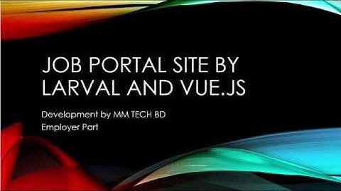 Job Portal by Laravel Vue.js - Employer Part