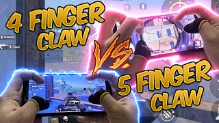 4 Finger Claw vs 5 Finger Claw | Which is Better For You? | (PUBG MOBILE) With Handcam