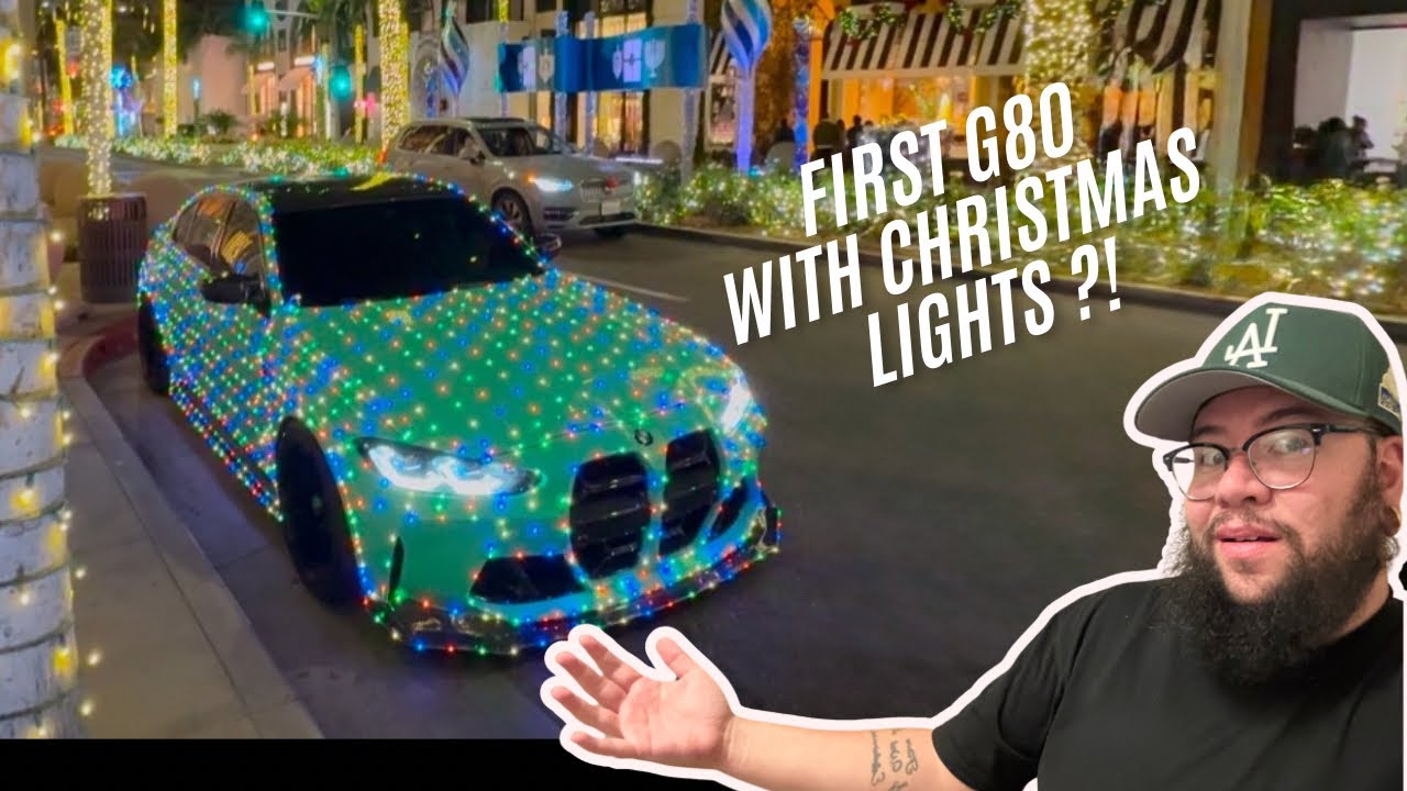 WRAPPED A BMW G80 M3 IN CHRISTMAS LIGHTS!!! (VLOGMAS DAY 5) - YouTube